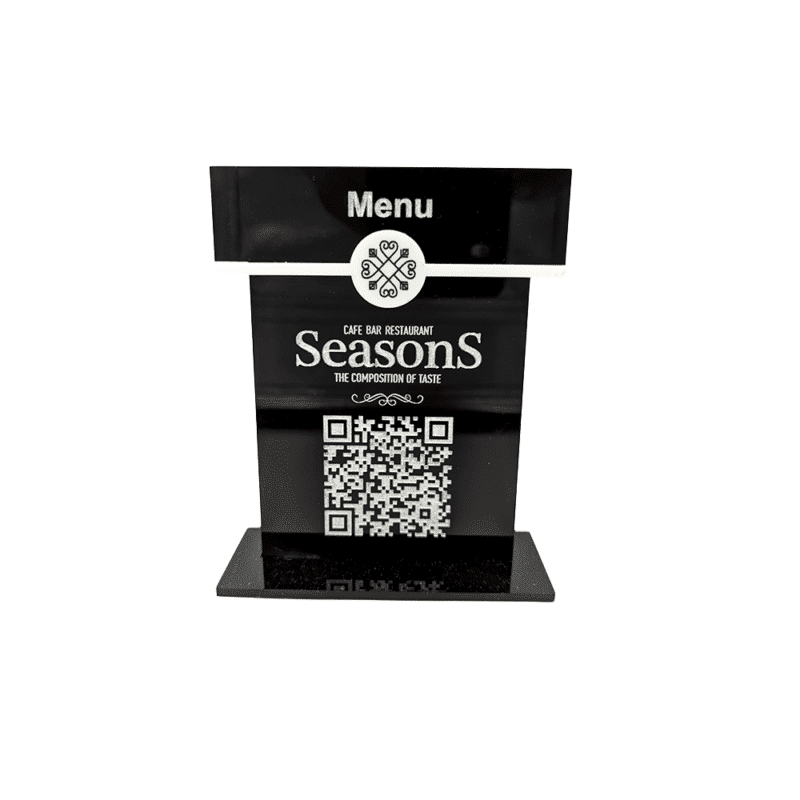 Σταντ QR Code Ακρυλικό Μαύρο με Λευκό Λογότυπο Ακρυλικό - Image 3